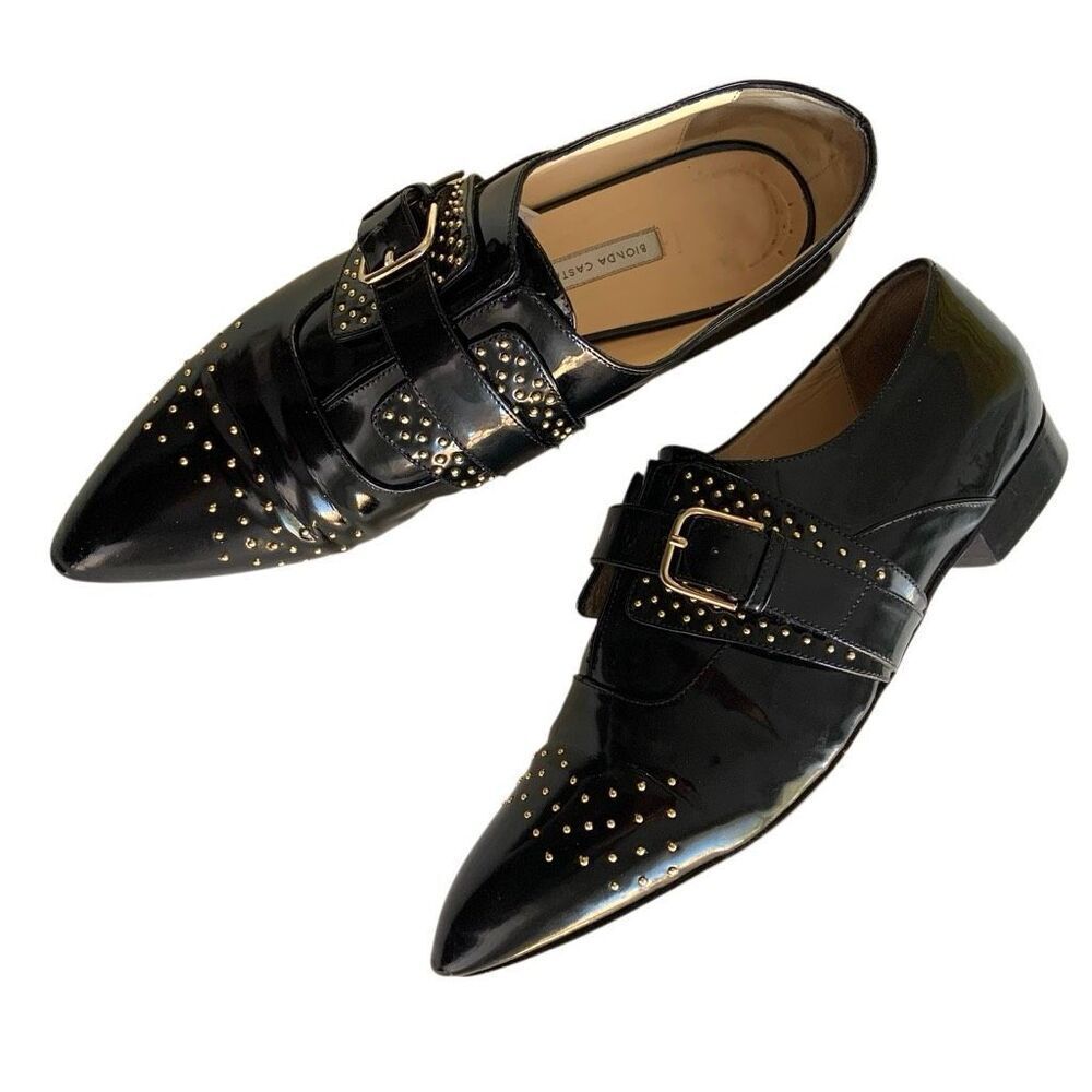 BIONDA CASTANA Patent Leather Studded Loafers (Sz 39.5)